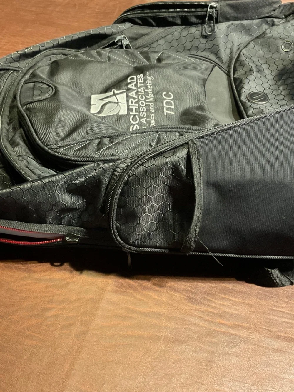 Elleven Backpack Black Hexagon Laptop Computer Travel Multi Pocket Business Bag